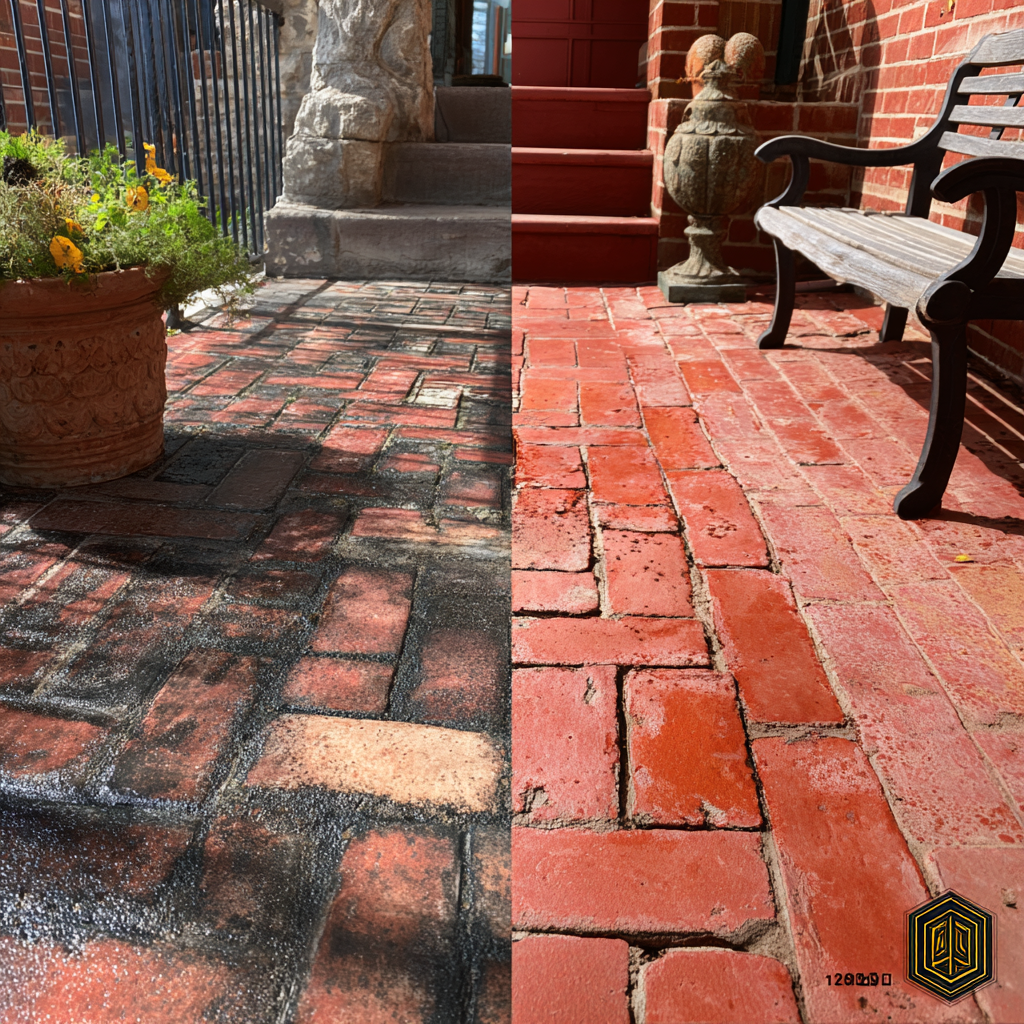 cleaned patio before and after